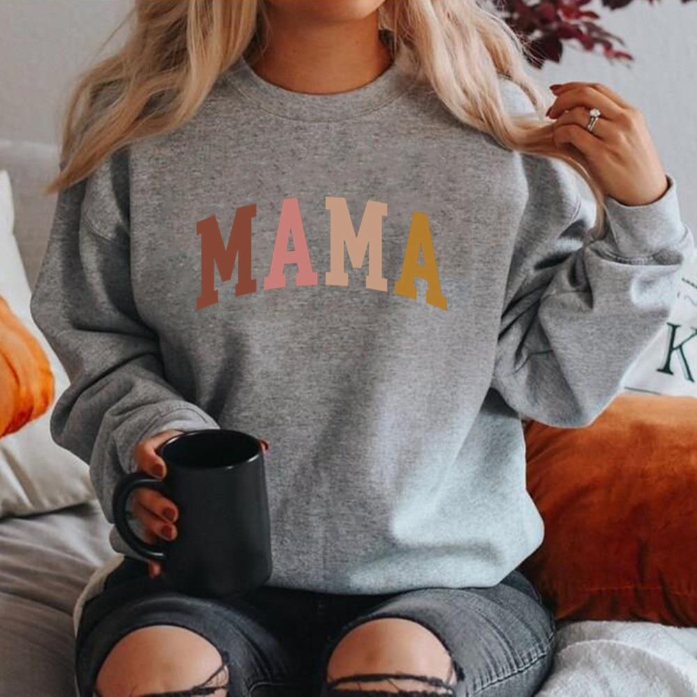 Mama Sweatshirt Mother's Day Gift Grandma Sweatshirts Gift for Mother Mom Hoodie Mama Crewneck Pullovers New Mom Clothes