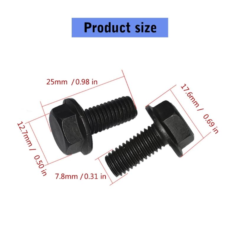 10Pcs Miter Sawing Cutter Bolt Left Hand Thread Hex Head Flanges For Cutting Machine Tool Part Black Sawing Cutter Screw Bolt