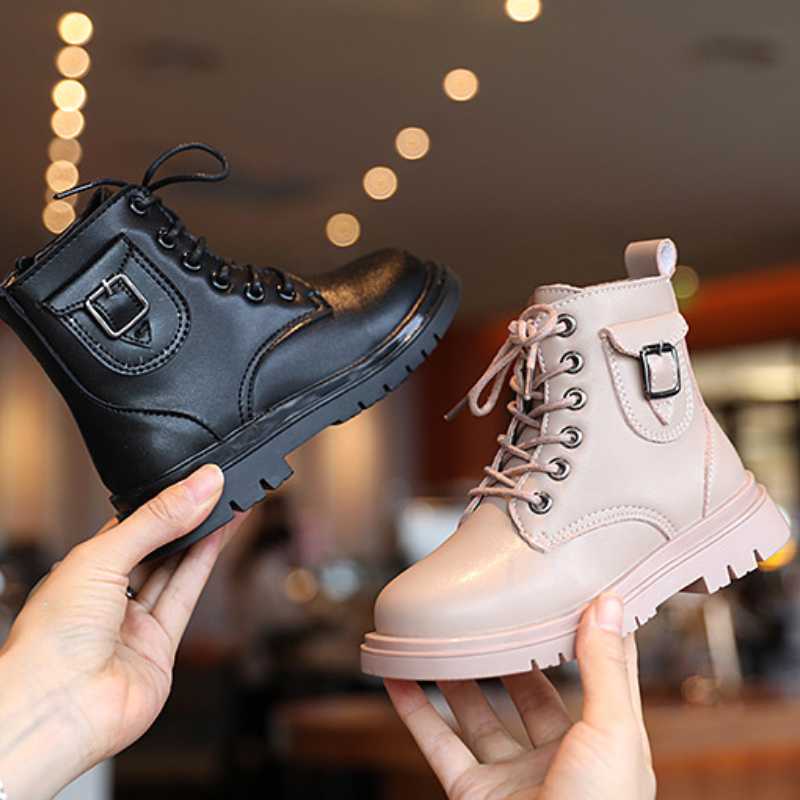 2021 Otoño Invierno Moda Estilo Británico Temperamento Niños Martin Botas  Niños Niñas Estilo Coreano Casual Trendy Felpa Cálida PU Botas de Cuero  comprar a buen precio — entrega gratuita, reseñas reales con