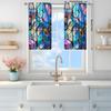 2-Panels Stained Glass Butterfly Semi Blackout Curtain   Half Blackout Suitable for Artistic Home Decorative Curtains