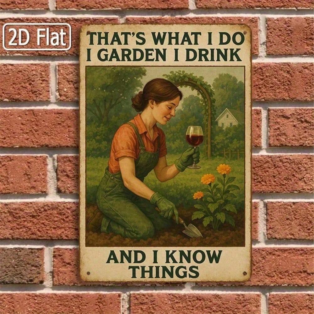 1PC Vintage Tin Sign Drink And I Know Things Retro Metal Wall Art Weatherproof Bar Decor