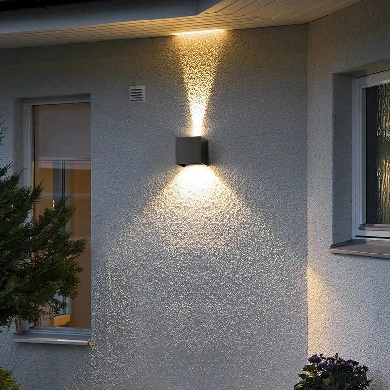 6-12W Waterproof LED Wall Light Outdoor Wall Lamp Hotel Exterior Double-Head Corridor Living Room Porch Up Down Pillar Lights
