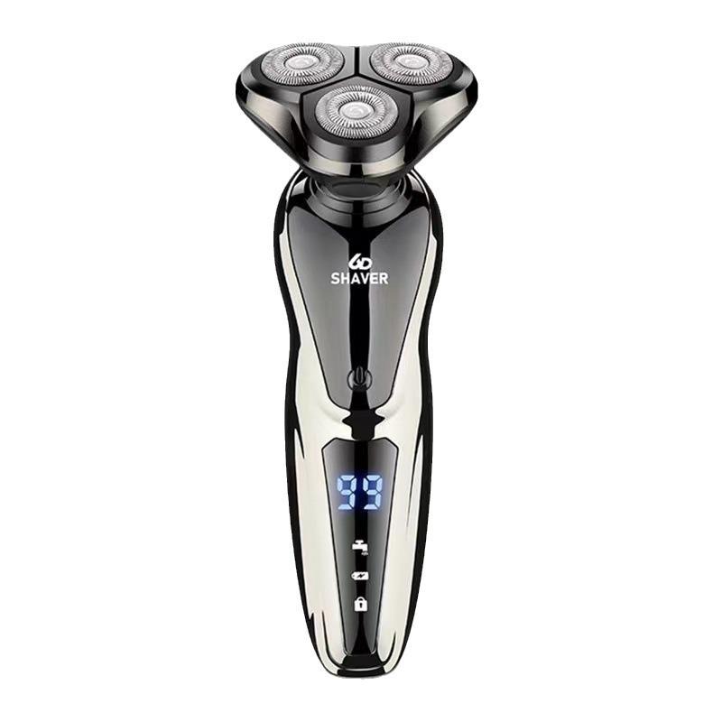 German Triple-Head LCD Digital Shaver: Washable 3-in-1 Hair Clipper, Nose Trimmer, Electric Shaver.