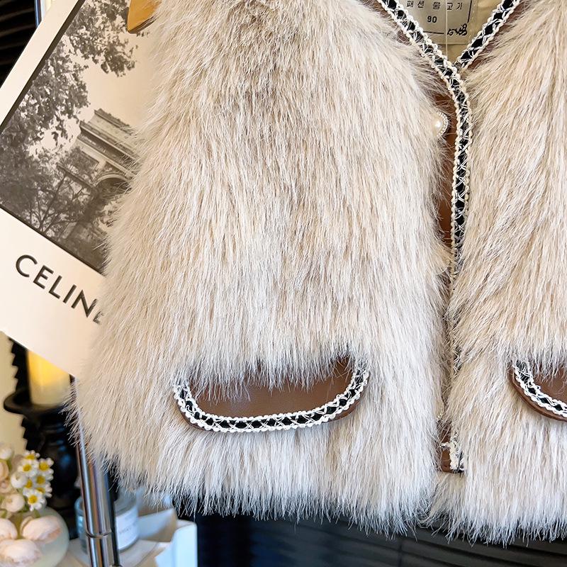 Mädchen Winterfellmantel - Luxuriöser koreanischer Stil Babyweste TW082