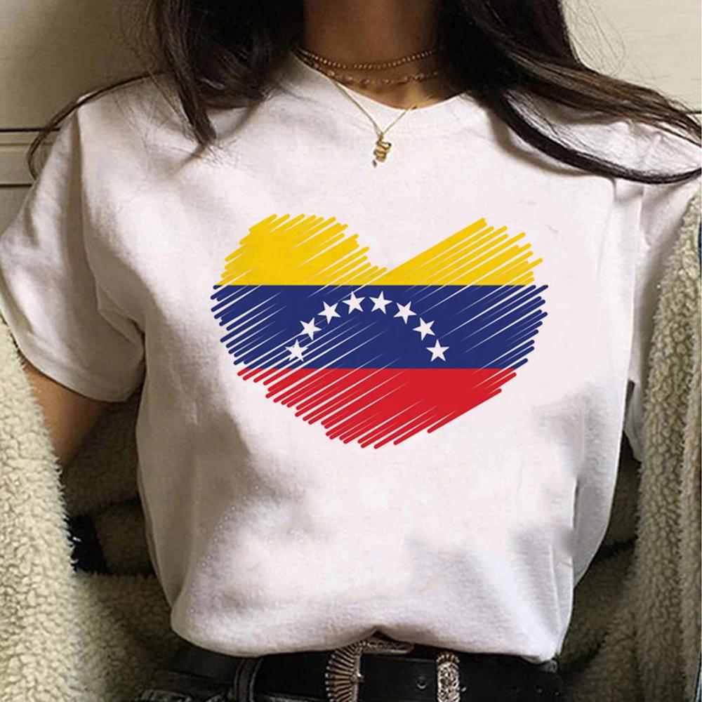 Venezuela T-Shirt Damen Designer Streetwear Y2K T-Shirt Mädchen Streetwear Kleidung