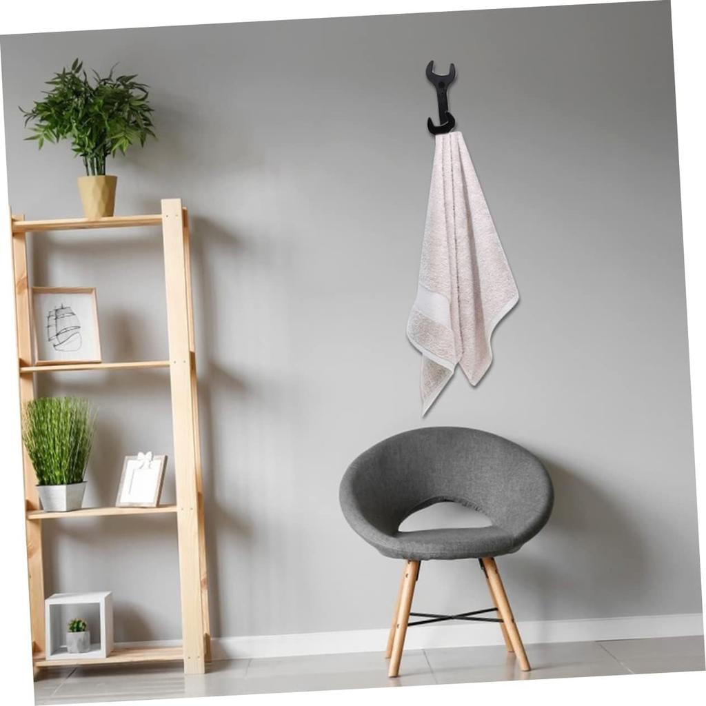 ABOOFAN 2pcs Wrench Coat Hanger Wall Hook Wrench Shape Iron Hanger Storage Hook Smooth Sturdy for Home Dec