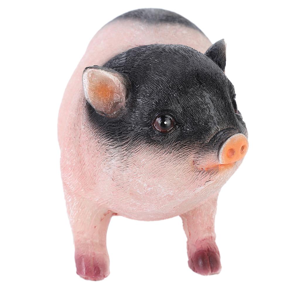 Simulation Cute Small Pig Decor Artificial Animal Model Bonsai Resin Craft Home Decoration Gift