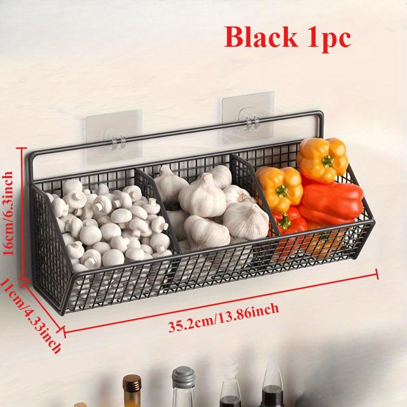 1PC with 2 patches, multi-function kitchen storage rack, punch-free hanging storage rack, wall drain basket storage rack