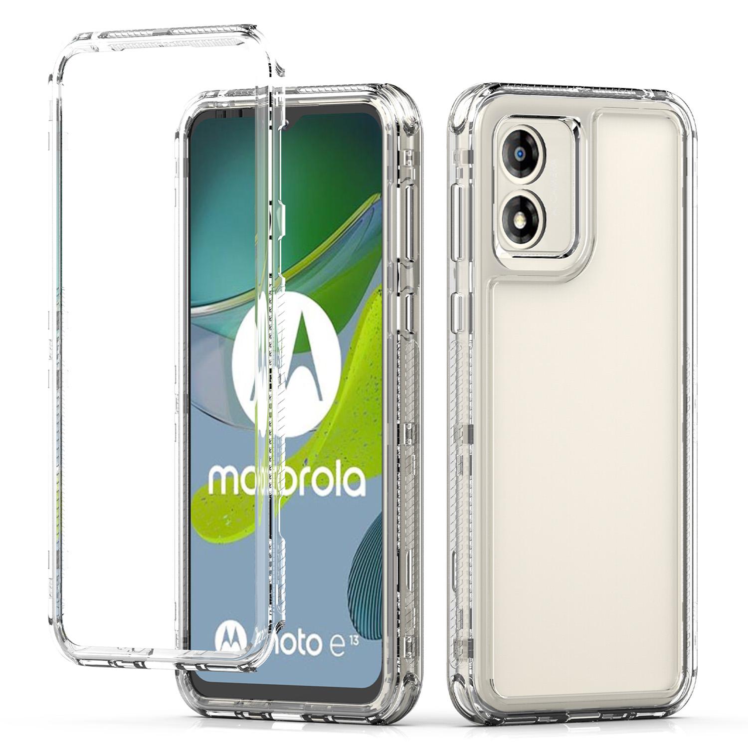 

Для Motorola Moto E13 4G Чехол ПК+ТПУ Противоударный Прозрачный Чехол для Телефона A
