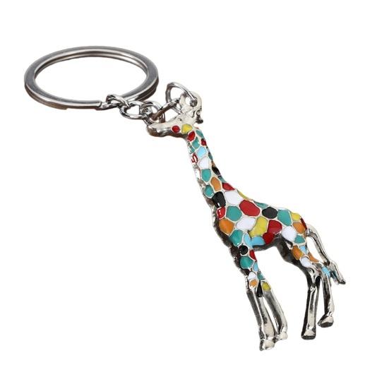 

Keychain Pendant Zinc Alloy Texture Colorful Giraffe Charm Lightweight Portable Key Holder Backpack Bag Accessory белый