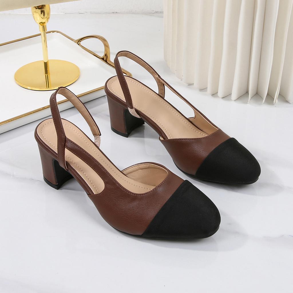 Scarpe Décolleté da Donna Taglia Grande Colore Fashion Bloccato Comode Morbide Sandali Slingback con Tacco Alto Eleganti Versatili Scarpe da Sera Festa