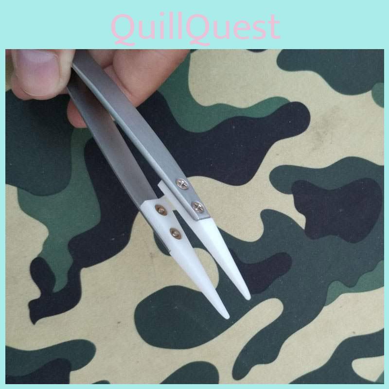 Steel Ceramic Stainless Pointed Tip Tweezer Heat Resistant Antistatic Antiacid