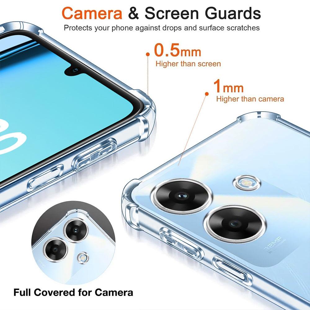 Airbag Shockproof Soft Silicone Case For Realme Note 60 60X Case Transparent Protect Phone Cover For Realme Note 50 Funda