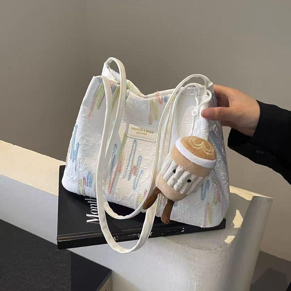 Large Capacity Nylon Underarm bag Korean Style Striped Tote Bag Shoulder Bag Women  Office Worker