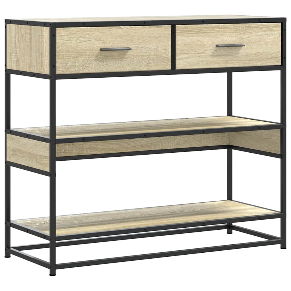 Console Table Sonoma Oak Finish 90 x 35 x 80 cm Engineered Wood