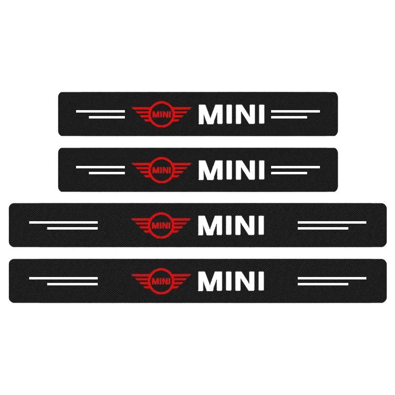 4P/Set Car Stickers Carbon Fiber Decal For BMW M M3 M5 E90 E91 E60 F10 F30 Door Sill Scuff Plate Covers Car Threshold Decor Trim