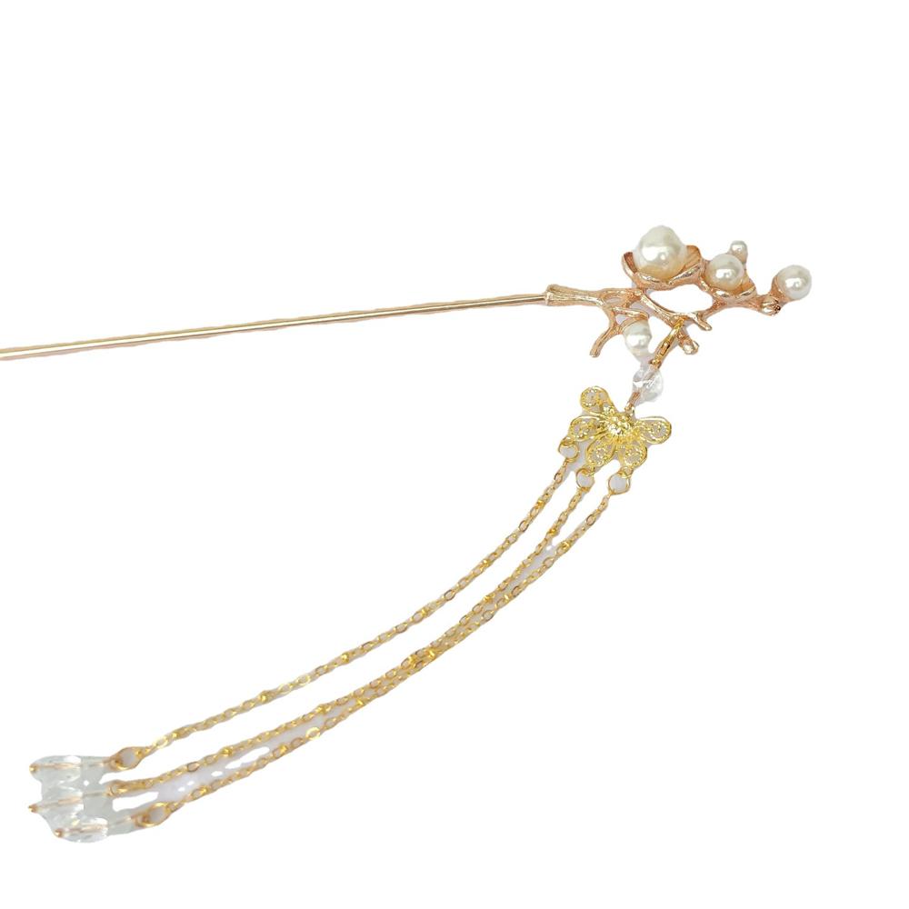 Headdress Bridal Fashion Butterfly Chinese Tassel Tassel Hairpin Flower Hair Sticks Plate Hair Fork