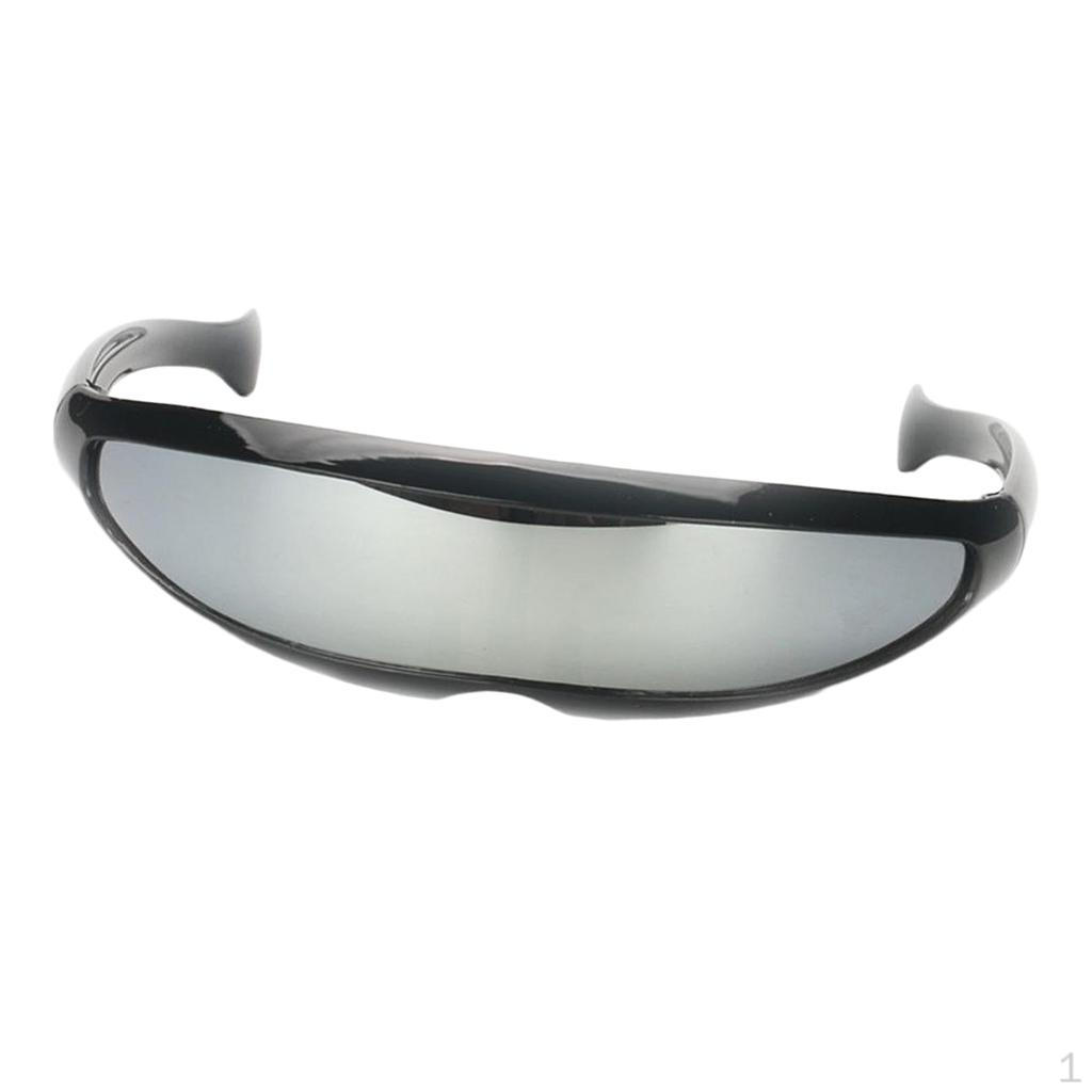 Futuristiske Smale Kyklop Farge Speilglass Visir Solbriller