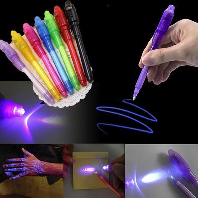 Leuchtender Lichtstift Magic Purple 2-in-1 UV-Schwarzlicht-Combo-Zeichnung Unsichtbarer Tintenstift Lernen