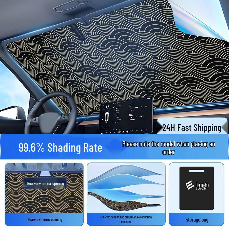 

Adjustable Car Laser Sunshade with Bendable Handle for Windshield Protection 140x70cm