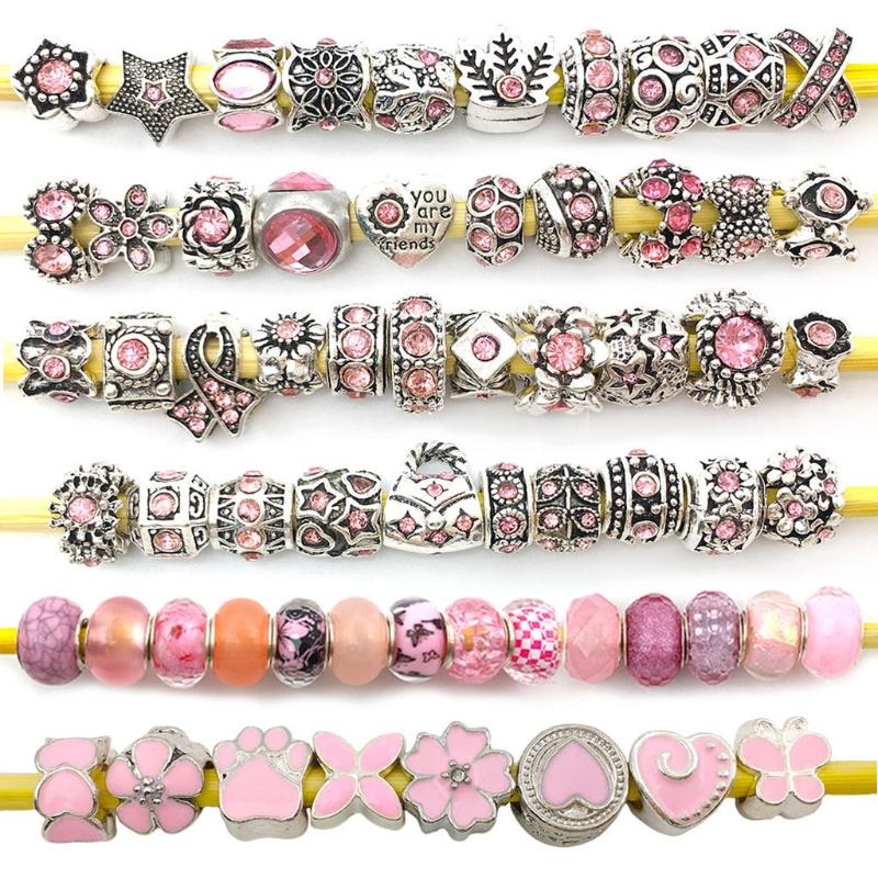 80 Pcs Red Imitation Glass European Large Hole Beads for Rhinestone Spacer Pendant Beaded Diy Handicraft Bracelet Making