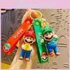Cute Cartoon Super Mario Keychain Creative Pvc Car Pendant Wholesale Gift