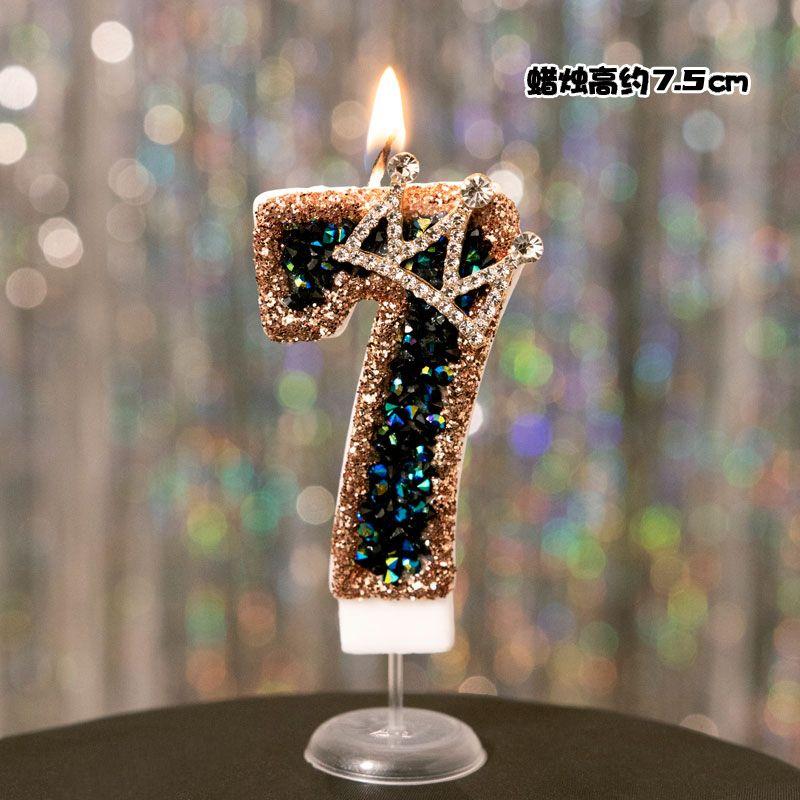 1Pc Princess Year Old Digital Birthday Candle Crown Cake Ornament Birthday Cakes Party Decoration Ornament Children's Gift