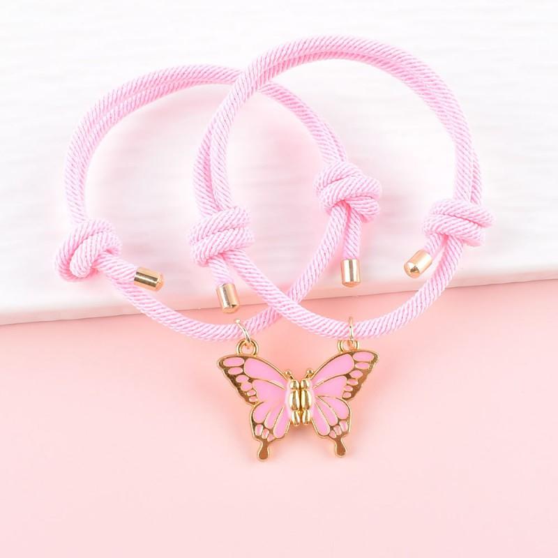 

Small Fresh Butterfly Couple Bracelet Hand-woven Love Magnet Girlfriends Hand Rope Jewelry