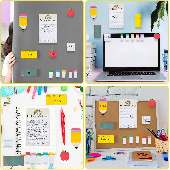 Xqumoi Teaching is A Work of Heart Sticky Notes Set Blackboard Self-Stick Note Pads Teacher Appreciation Gift Writing Memo Pads School Office