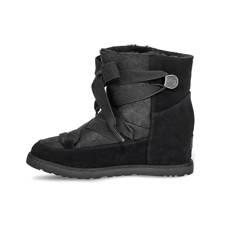 (WMNS) UGG Classic Femme Lace Up Snow Boots Black Women s 1104612-BLK EU 36