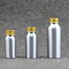 Parfüm Kosmetik Toner Wasserflasche Reise Tragbar Nachfüllbare Flasche 50ml-250ml Goldene Aluminiumflasche Mit Schraubverschluss