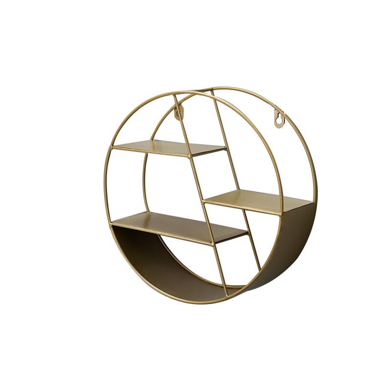 Miling Golden Round Wall Shelf Decor