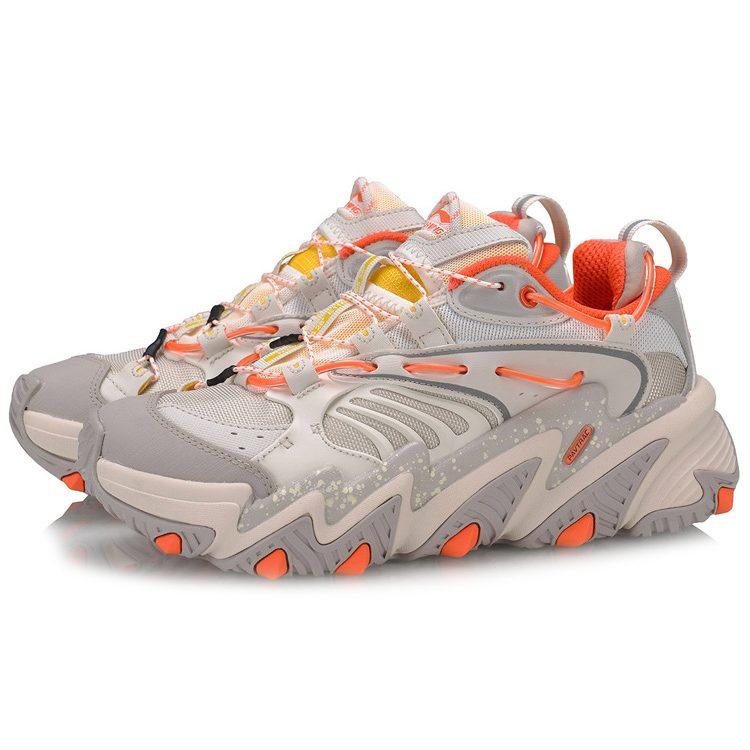 Li Ning X Claw Cat Paw Cushioning Slip Resistant Low Top Sports Casual Shoes Women's Gray Orange AGLQ014-3