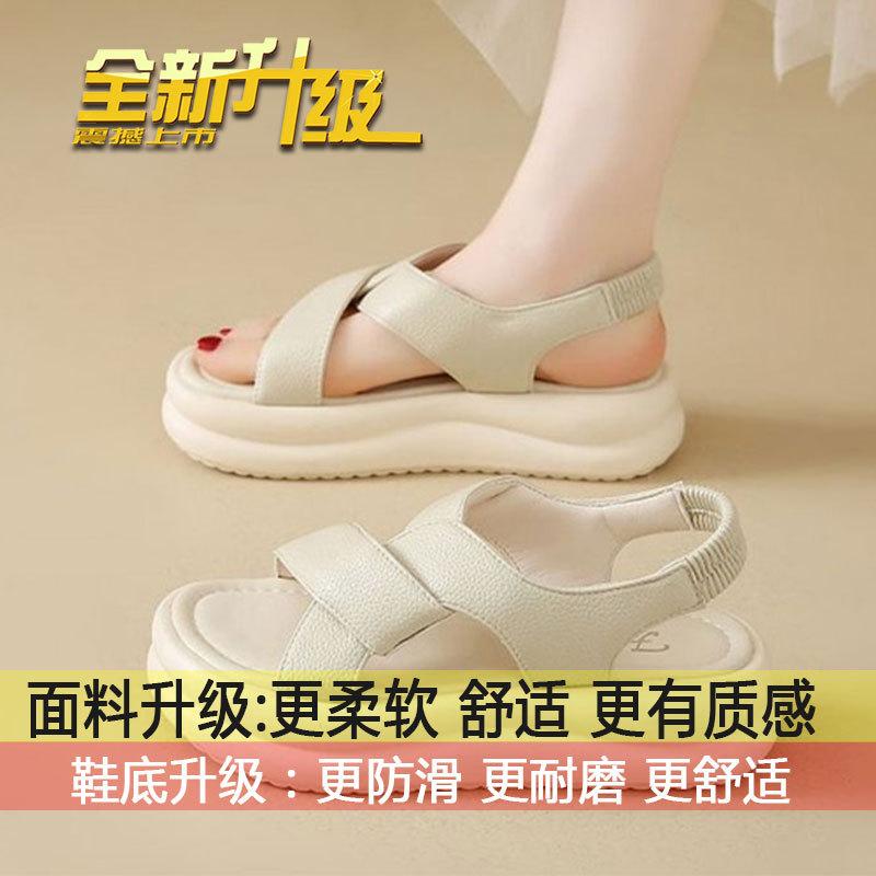 

Light and not tired feet, casual beach shoes, flat-soled large size 40 women s models 2025 new models, wear one-pedal sandals outside work 35