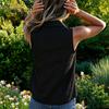 Chaleco sin mangas con botones delanteros de lino para mujer - Top casual con cuello para primavera verano