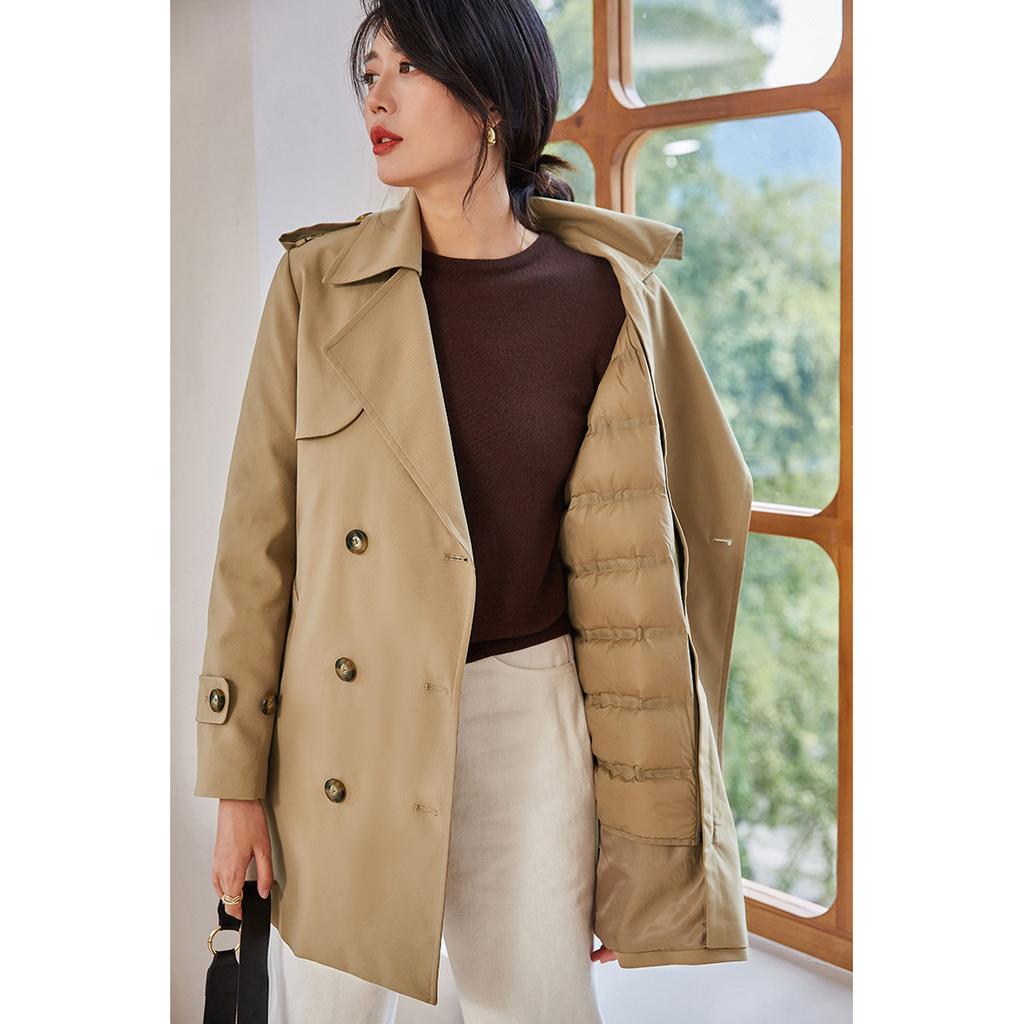 Shenghong waterproof trench coat down jacket removable duck down liner one dress two wear short coat female 13579