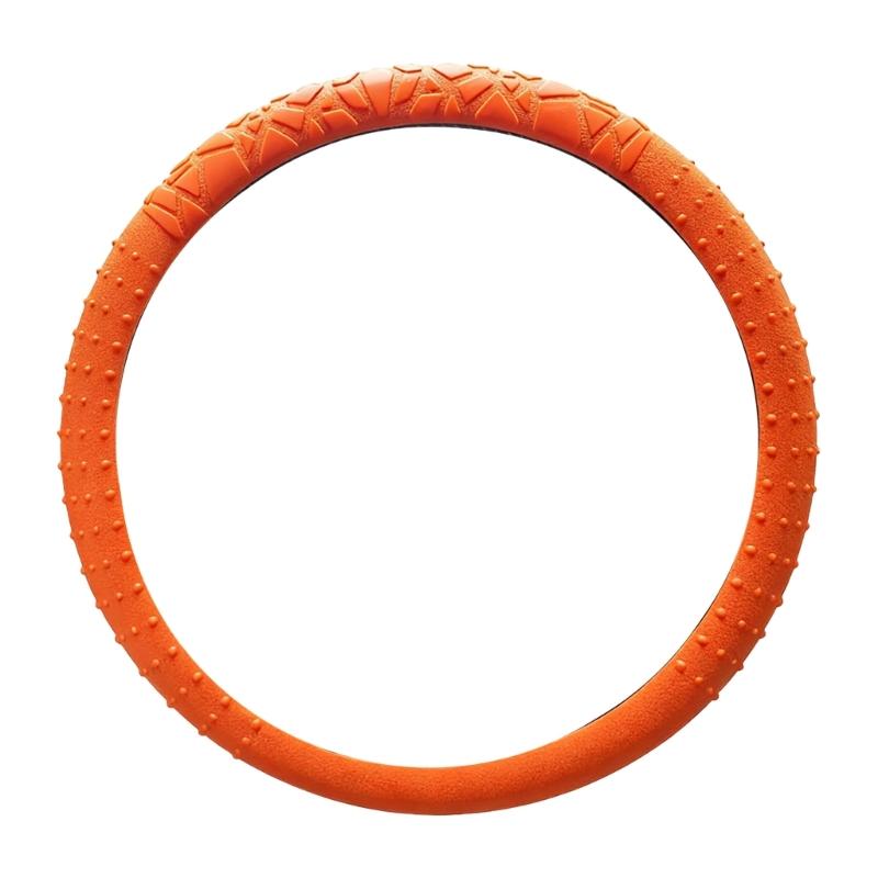 Car Steering Wheel Protector Covers 15inch Anti Slip Cover Elastic Geometric Pattern Cover Silicone Car Accessories