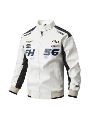2025 Men's Plus Size Leather Motorcycle Jacket - Trendy Spring/Autumn Coat