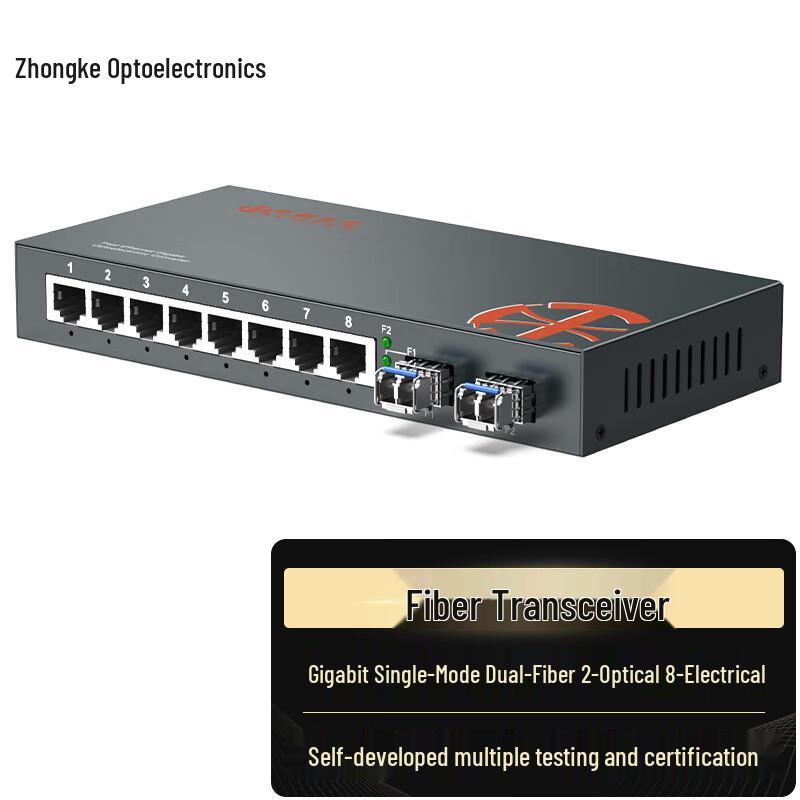 Zhongke Optoelectronics Gigabit Fiber Optic Transceiver Single-mode Dual Fiber