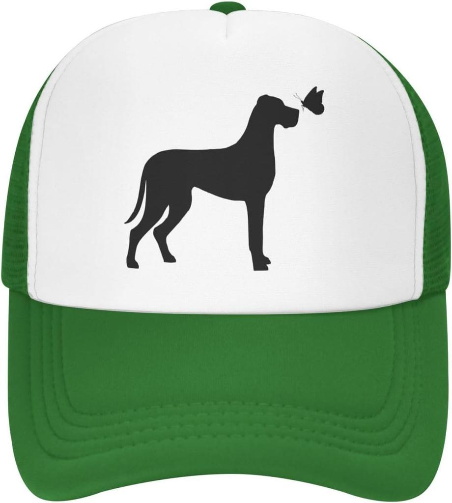Great Dane Butterfly Mesh Trucker Cap Polyester Outdoor Adjustable Snapback Hat for Men Women