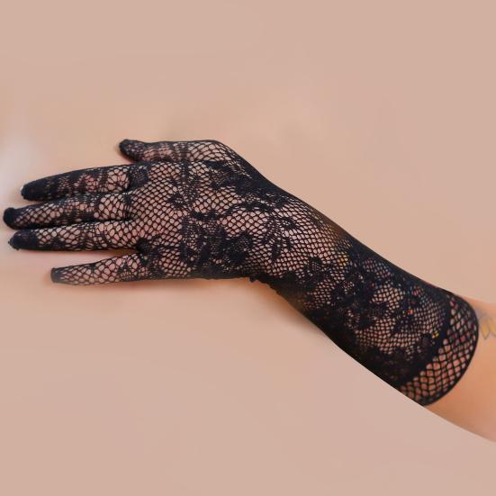 Sexy Gloves Fine Workmanship Elastic Comfortable Bridal Gloves Lace With Finger for Wedding