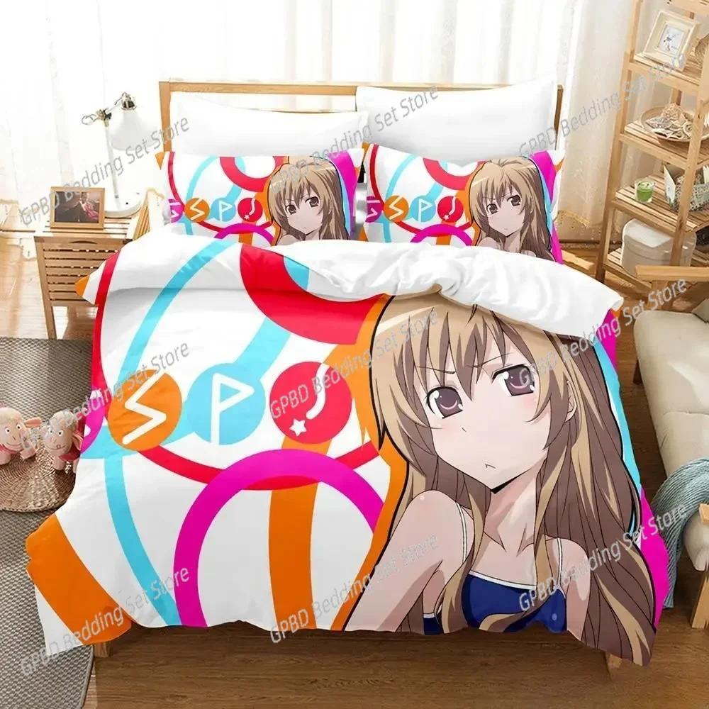 Toradora Bedding Set Single Twin Full Queen King Size Bed Set Adult Kid Bedroom Duvet cover Sets 3D Print Anime Bed Sheet Set