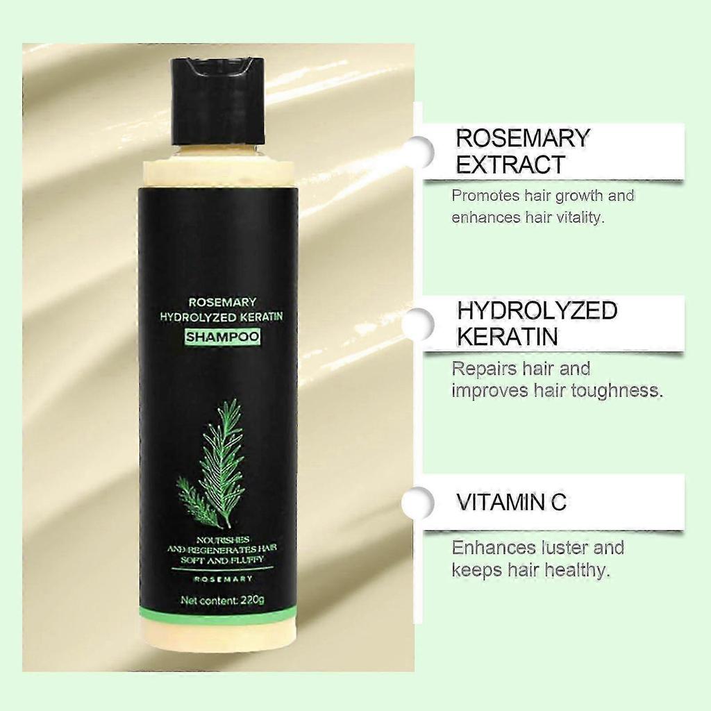 3PCS Rosemary Hair Growth Shampoo with Hydrolyzed Keratin, Strengthens and Nourishes Scalp Less