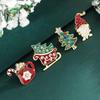 4-9 Pcs Christmas Brooch Set For Women Santa Claus Xmas Tree Snowflake Elk Shiny Crystal Zircon Enamel Badge Pins Festival Gifts