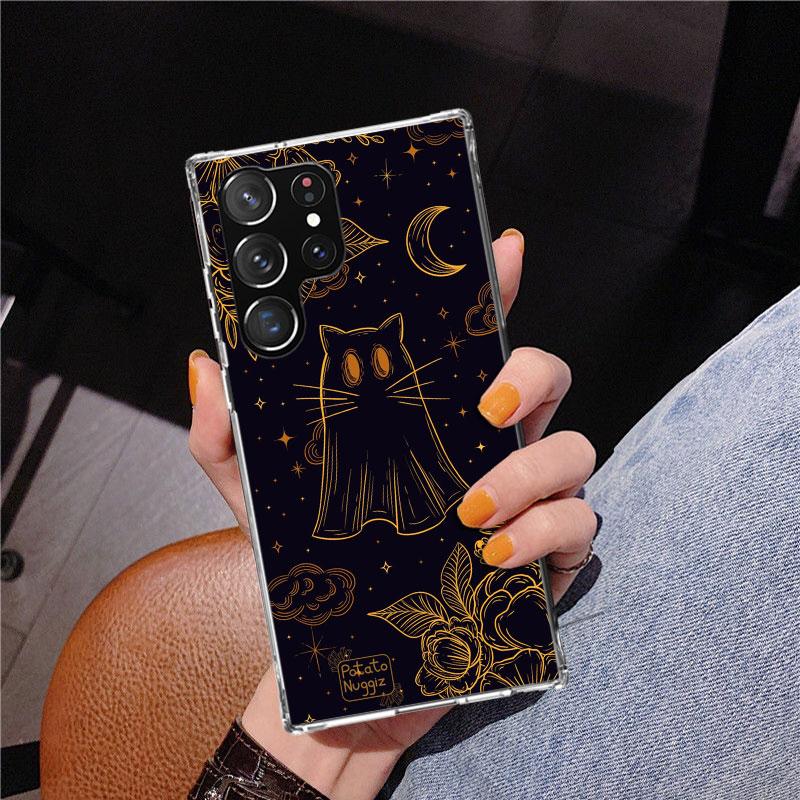 Cute Halloween Ghost Phnoe Case for Samsung Galaxy S26 S25 Edge S23 S24 Ultra S22 Plus S21 S20 FE Unique Cover Soft Coque Galaxy