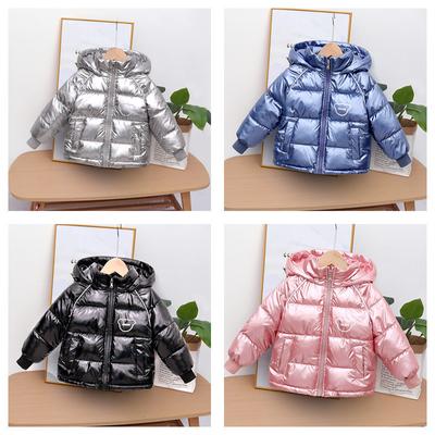 Invierno Niños Ropa Cálida de Algodón Niña Dibujos Animados con Capucha Chaqueta Impermeable Niños Otoño Color Sólido Engrosado Ropa Exterior Casual