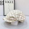 New linen plaid series high-quality trendy summer classic versatile casual shopping visor