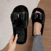 Internet celebrity flat bottom sweet bow flat bottom slippers women's autumn new plush lady slippers