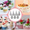 Bewudy 7 Pcs Round Hole Piping Tips Set, Stainless Steel Cupcake Frosting Nozzles Tool Professional Cake Decorating Tool for Baking Cookies Puff