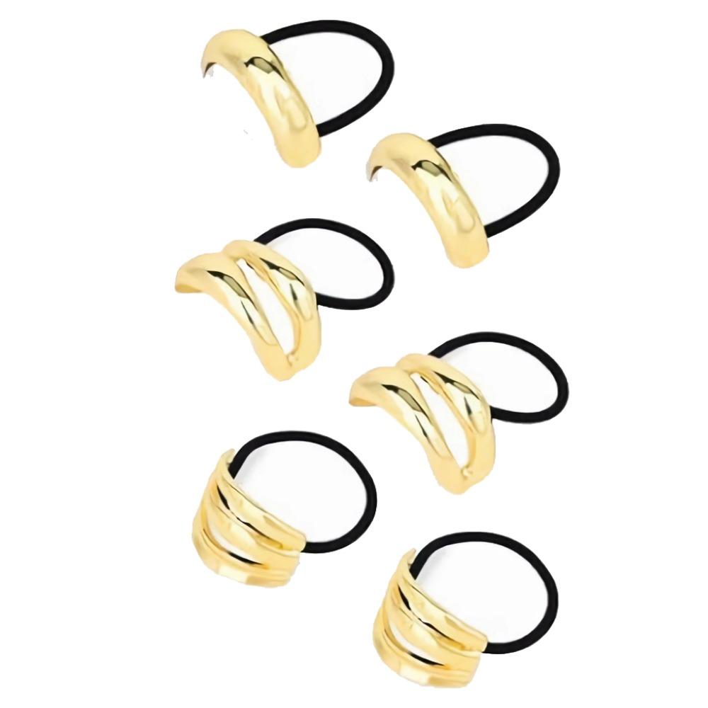 Holder Irregular Shape Metal Hair Cuff Golden Color Geometric Charms Ponytail Holder Silver Metal Elastic Scrunchies Women